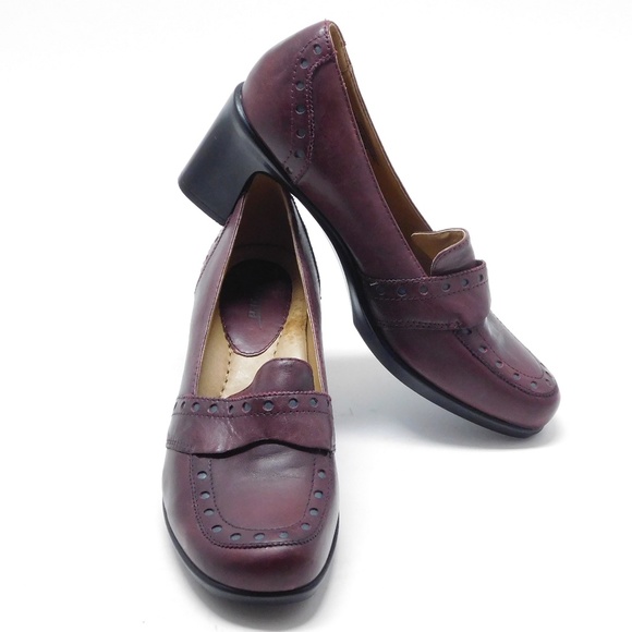 Earth Shoes - Earth Merlot Leather Lantana 3" Heel loafer 10B